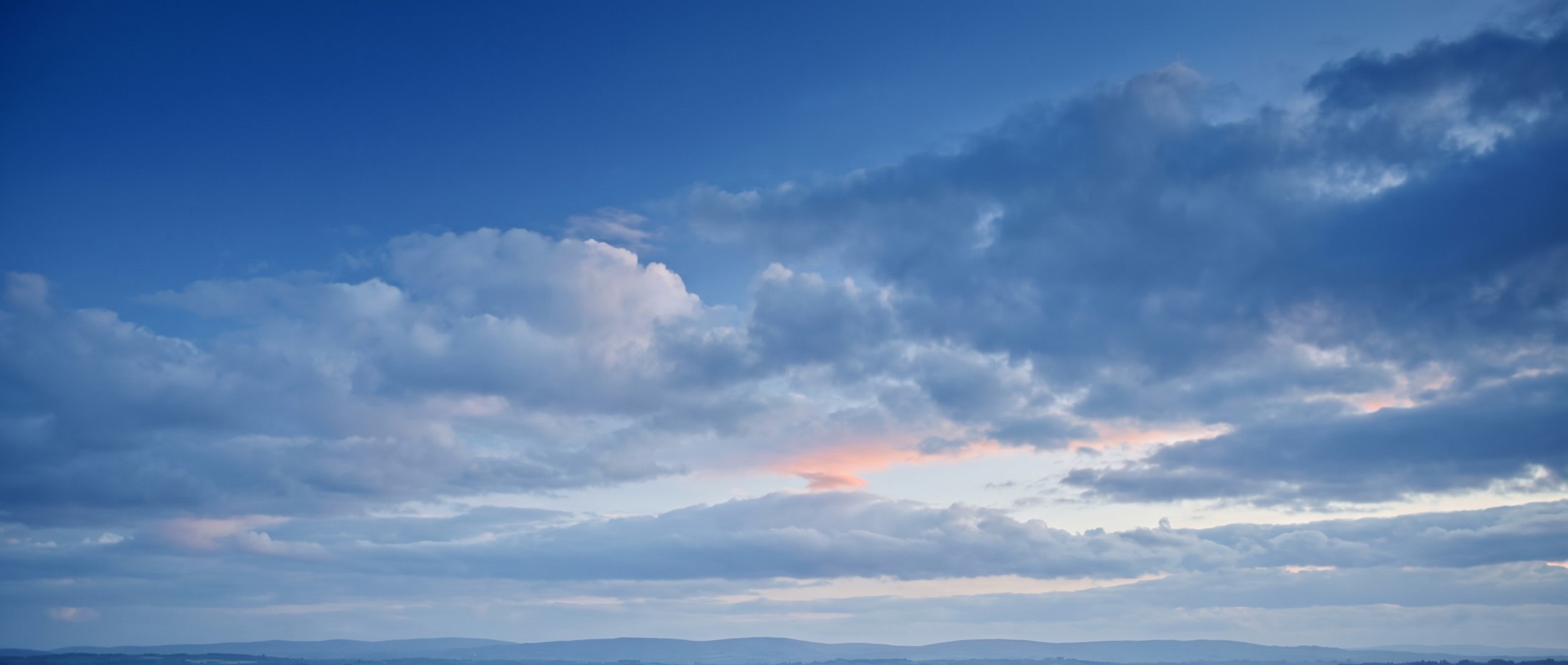 Blue-hour sky over the Irish midlands